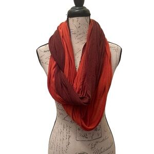 Calvin Klein Infinity Scarf Soft Jersey fabric, orange burgundy ombre long